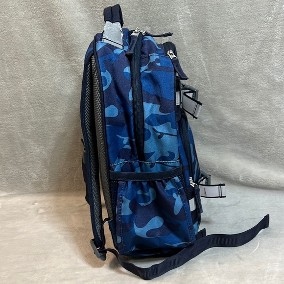Pottery Barn Kids Navy Skateboard Small Camo Reflective Backpack - Picture 4 of 10